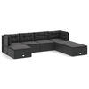 vidaXL Set de muebles de jard&iacute;n y cojines 7 pzas rat&aacute;n sint&eacute;tico negro