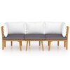vidaXL Muebles de jard&iacute;n 3 piezas con cojines madera maciza de acacia