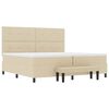 vidaXL Cama tipo Box Spring con cabecera Crema 200 x 200 cm tela
