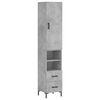 vidaXL Aparador de madera contrachapada gris hormig&oacute;n 34,5x34x180 cm