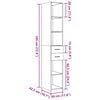 vidaXL Aparador de madera de ingeniería roble ahumado 30x42,5x185 cm