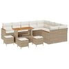 vidaXL Conjunto de sof&aacute;s de jard&iacute;n 13 uds. Beige rat&aacute;n sint&eacute;tico