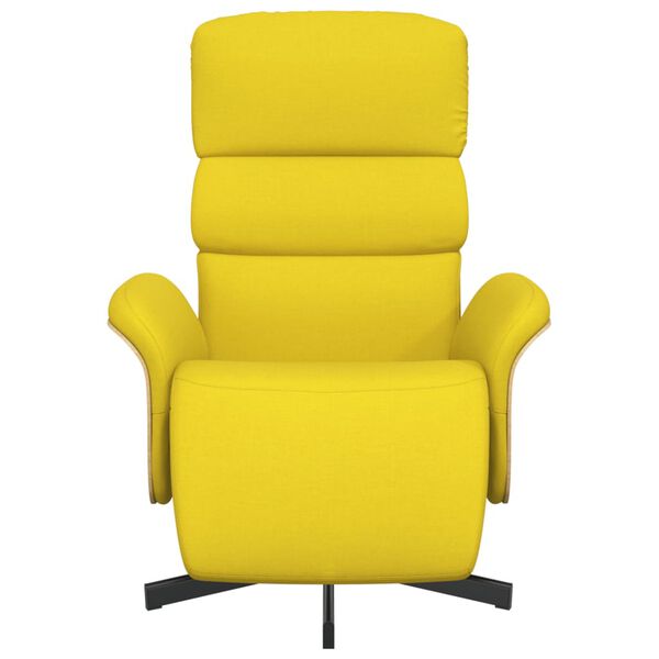 vidaXL Sillón reclinable con reposapiés tela amarillo claro