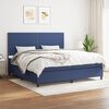 vidaXL Cama box spring con colch&oacute;n tela azul 200x200 cm
