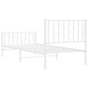 vidaXL Estructura cama sin colch&oacute;n con estribo metal blanco 90x200 cm