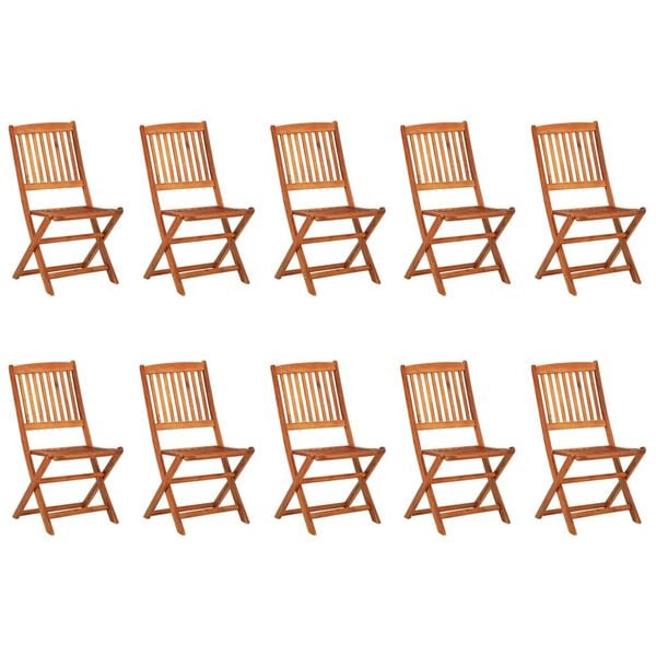 vidaXL Set comedor de jard&iacute;n 11piezas madera maciza acacia 280x90x75cm
