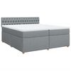 vidaXL Cama box spring con colch&oacute;n tela gris claro 200x200 cm