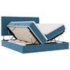 vidaXL Cama de almacenamiento LED con colch&oacute;n Azul Oscuro 200 x 200 cm