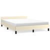 vidaXL Estructura de cama con cabecero sin colch&oacute;n crema 140x200 cm