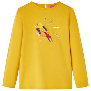 Camiseta infantil de manga larga ocre oscuro 104