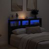 vidaXL Cabecero de cama con LED roble negro 160x17x102 cm