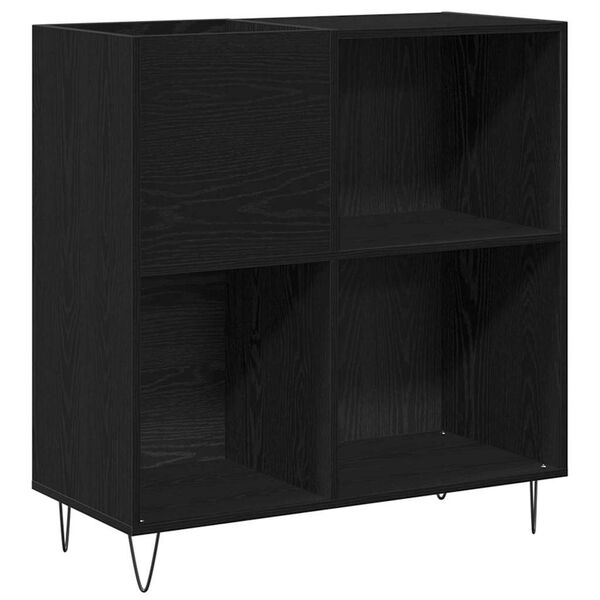 vidaXL Mueble para discos de vinilo Roble Negro 85 x 38 x 89 cm