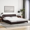 vidaXL Estructura de cama Dover de tela marr&oacute;n oscuro 160x200 cm