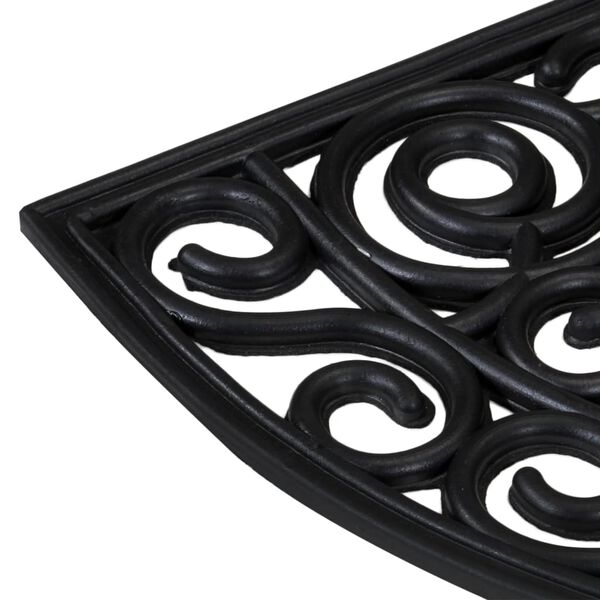 vidaXL Felpudo semicircular de goma 45x75 cm