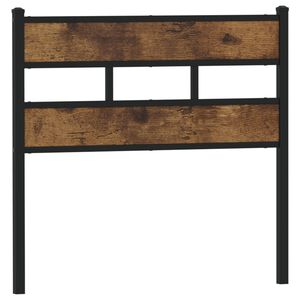 vidaXL Cabecero de hierro y madera de ingenier&iacute;a roble ahumado 75 cm