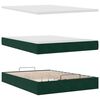 vidaXL Estructura de cama otomana con colch&oacute;n verde oscuro 140x200 cm