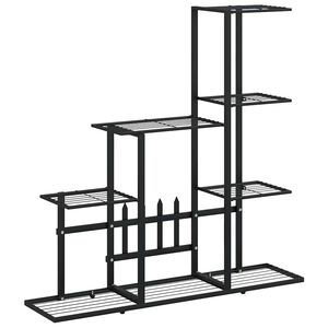 vidaXL Soporte de flores negro de metal 94,5x25x88 cm