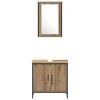 vidaXL Juego de muebles de ba&ntilde;o 3 pcs Marr&oacute;n Madera contrachapada