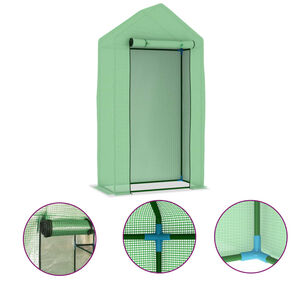 vidaXL Invernadero con estructura de acero 0,5 m&sup2; 1x0,5x1,9 m