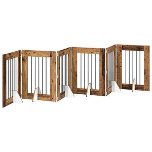 vidaXL Puerta para perros plegable con soportes 6 uds. 362 cm