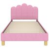 vidaXL Cama para ni&ntilde;os con cabecero con cabecera Rosa 90 x 190 cm tela