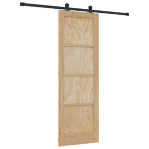 vidaXL Puerta Corredera Natural y negro 73,5 x 211 cm