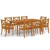 vidaXL Juego de comedor de jard&iacute;n 9 piezas madera maciza de acacia