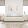 vidaXL Cama tipo Box Spring con colch&oacute;n Crema 200 x 200 cm tela