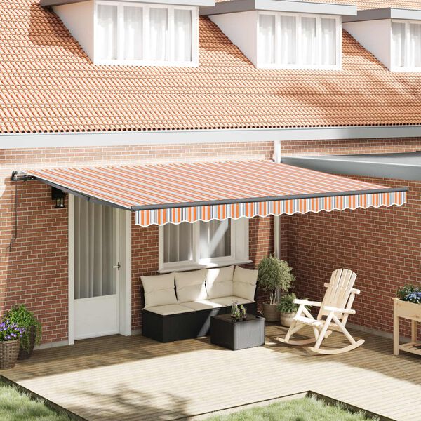 vidaXL Toldo Retr&aacute;ctil Multicolor 450 x 300 cm Poli&eacute;ster y Acero