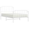 vidaXL Estructura cama sin colch&oacute;n con estribo metal blanco 107x203 cm
