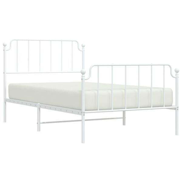 vidaXL Estructura cama sin colch&oacute;n con estribo metal blanco 107x203 cm