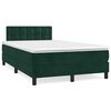 vidaXL Cama box spring colch&oacute;n y LED terciopelo verde oscuro 120x190cm