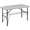 vidaXL Mesa de jard&iacute;n plegable 122 cm HDPE blanco