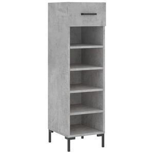 vidaXL Zapatero madera de ingenier&iacute;a gris hormig&oacute;n 30x35x105 cm