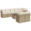 vidaXL Set de sof&aacute;s de jard&iacute;n 9 pzas con cojines rat&aacute;n sint&eacute;tico beige