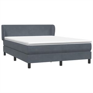 vidaXL Cama box spring con colch&oacute;n terciopelo gris oscuro 140x220 cm