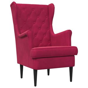 vidaXL Sill&oacute;n Rojo vino Terciopelo
