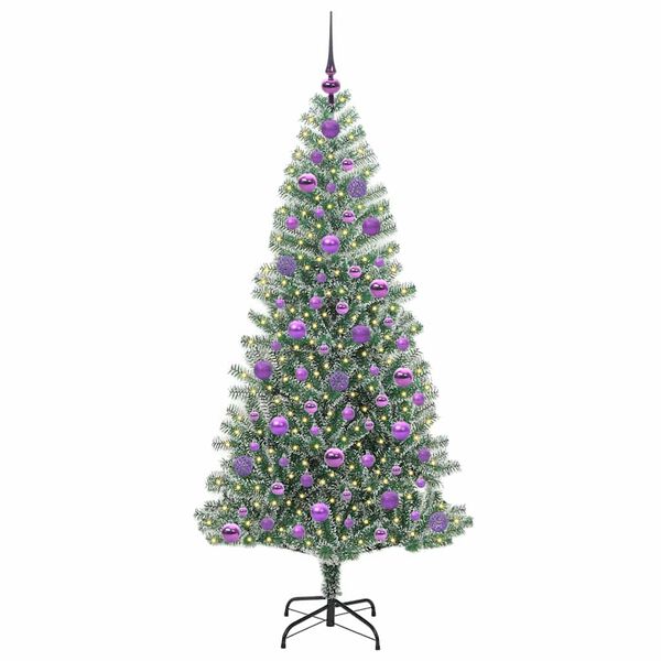 vidaXL &Aacute;rbol de Navidad Artificial Nevado con Luz LED Verde y 180 cm