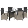 vidaXL Conjunto de Comedor de Jard&iacute;n 5 pcs Gris Claro rat&aacute;n sint&eacute;tico