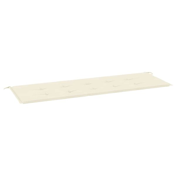 vidaXL Cojín de banco de jardín tela Oxford blanco crema 150x50x4 cm