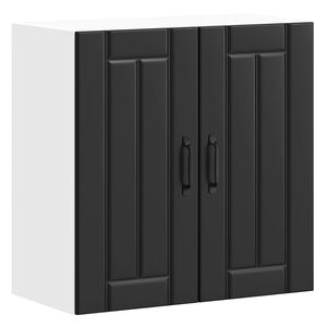 vidaXL Armario de pared de cocina Lucca madera ingenier&iacute;a negra