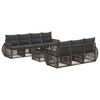 vidaXL Conjunto de sof&aacute;s de jard&iacute;n 8 uds. Gris rat&aacute;n sint&eacute;tico
