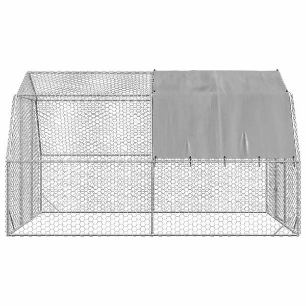 vidaXL Gallinero con techo 2,5x4x2,25 m acero galvanizado