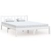 vidaXL Estructura de cama sin colch&oacute;n madera maciza blanco 160x200 cm