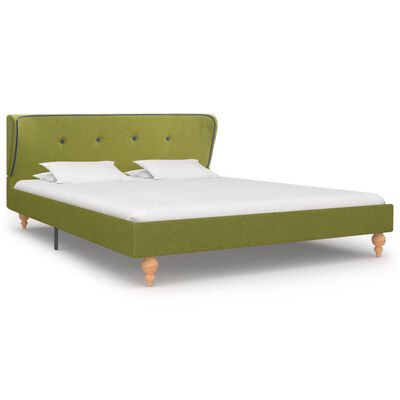 vidaXL Cama con colchón tela verde 140x200 cm