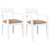 vidaXL Sillas de comedor con cojines 2uds madera maciza blanco caucho