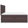 vidaXL Cama box spring con colch&oacute;n tela marr&oacute;n oscuro 180x200 cm