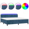 vidaXL Cama box spring colch&oacute;n y LED terciopelo azul oscuro 200x200 cm