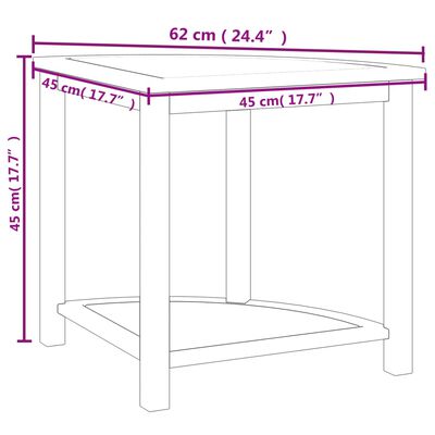vidaXL Mesa auxiliar de baño madera maciza de teca 45x45x45 cm