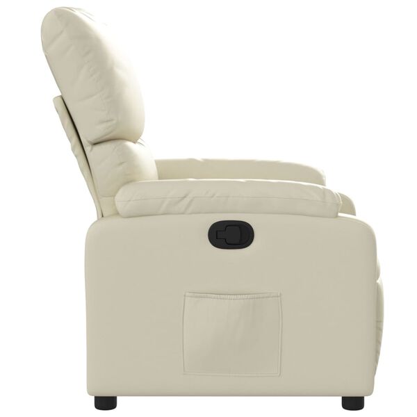 vidaXL Sill&oacute;n reclinable de cuero sint&eacute;tico crema